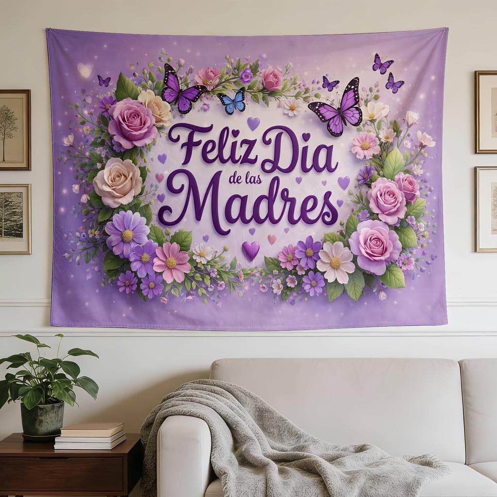 A Stylish Tapestry, Mothers Day Card The Image Depicts A Vibrant And Beautiful Mothers Day Greeting Card, Perfect for Sprucing Up Wall Decor in Homes,