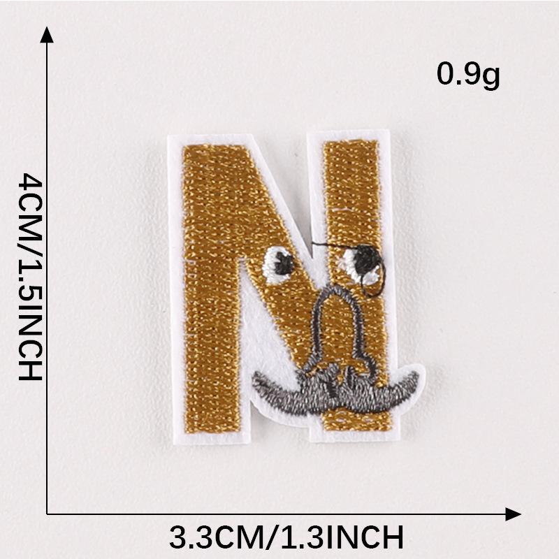 Duoku Embroidery Stickers 26 English Letters Pinyin Animal Adhesive Patch Stickers Clothing Accessories Hand Account Diy Cloth Stickers