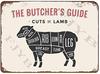 Mora Color The Butcher's Guide Series Cuts of Lamb Creative Posters Tin Sign Metal Cafe Bar Home Wall Art Decoration Po Sign