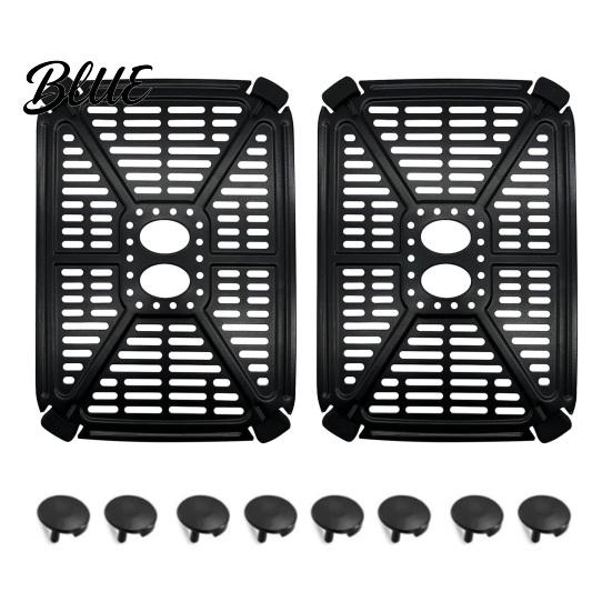 Ventilated Crisper Tray for Even Heating Air Fryer Grill Rack Replacement Holstein Housewares Dual Basket 4.4QT Carbon Nonstick Steel Non-Stick Plate