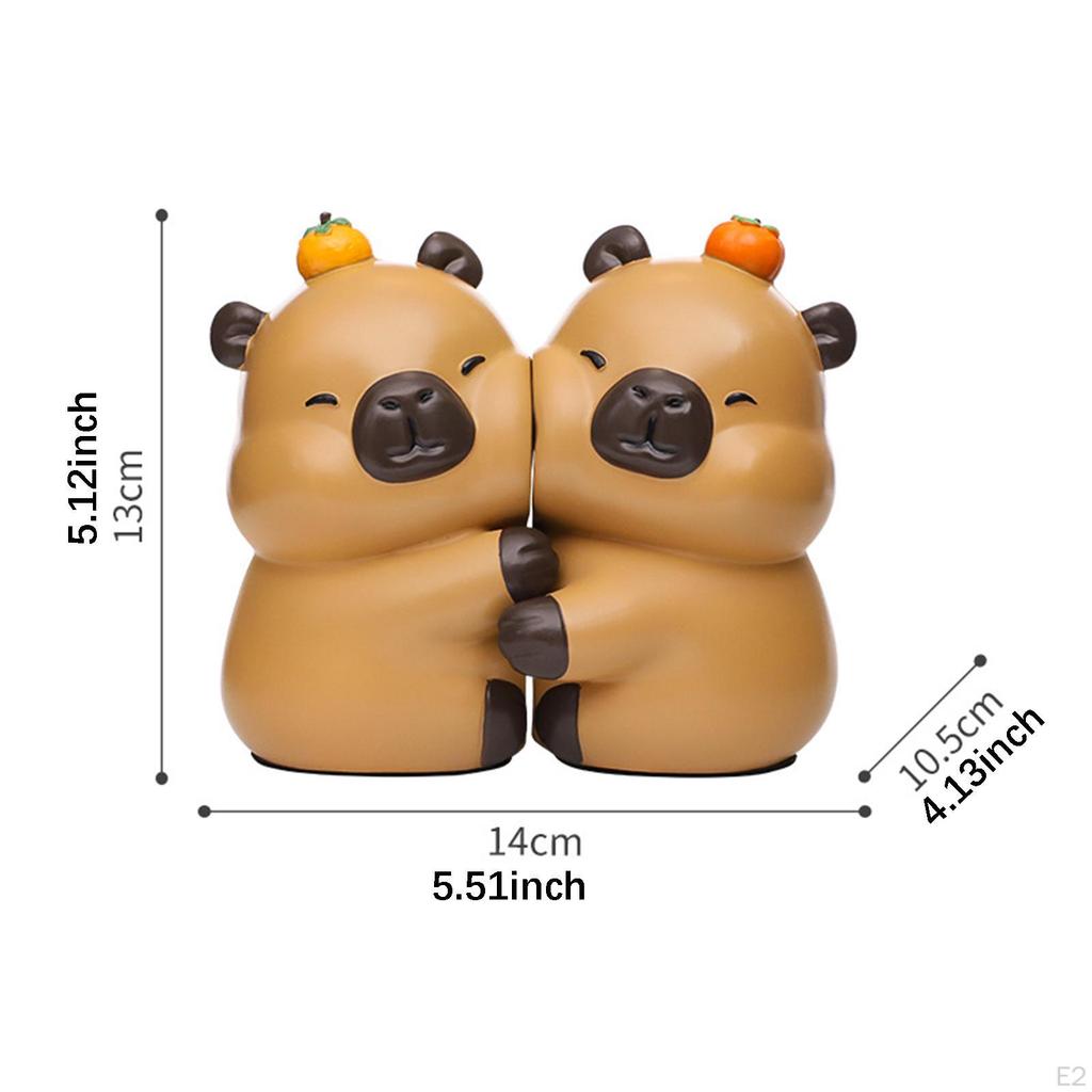 Capybara Bookends Adorable Statue Decorative Creative Book Stopper Tabletop