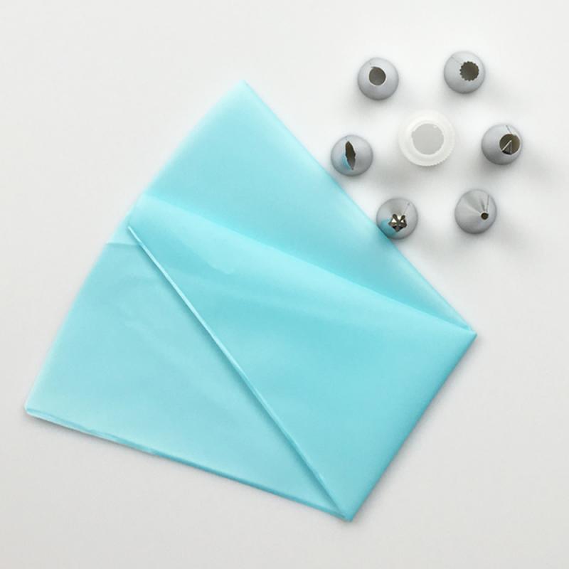 8Pcs/Set Cake Decorating Tools 6 Stainless Steel Nozzle + Silicone Pastry Bag DIY Tips Set