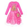 Girls star rainbow lace copybara print dress
