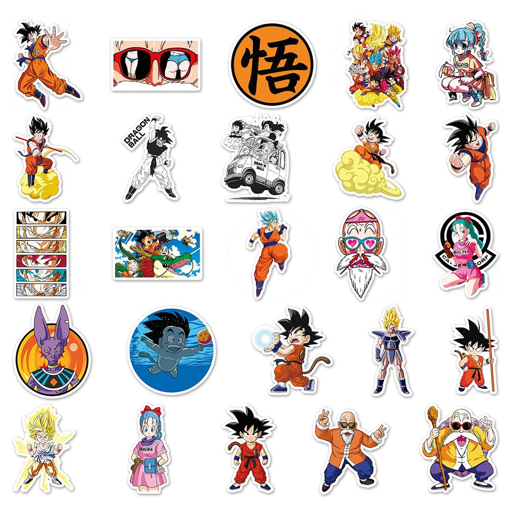 10/30/50pcs Japan Dragon Ball Anime Stickers Waterproof Cartoon Son Goku Decals DIY Skateboard Helmet Car Decoration Sticker Toy