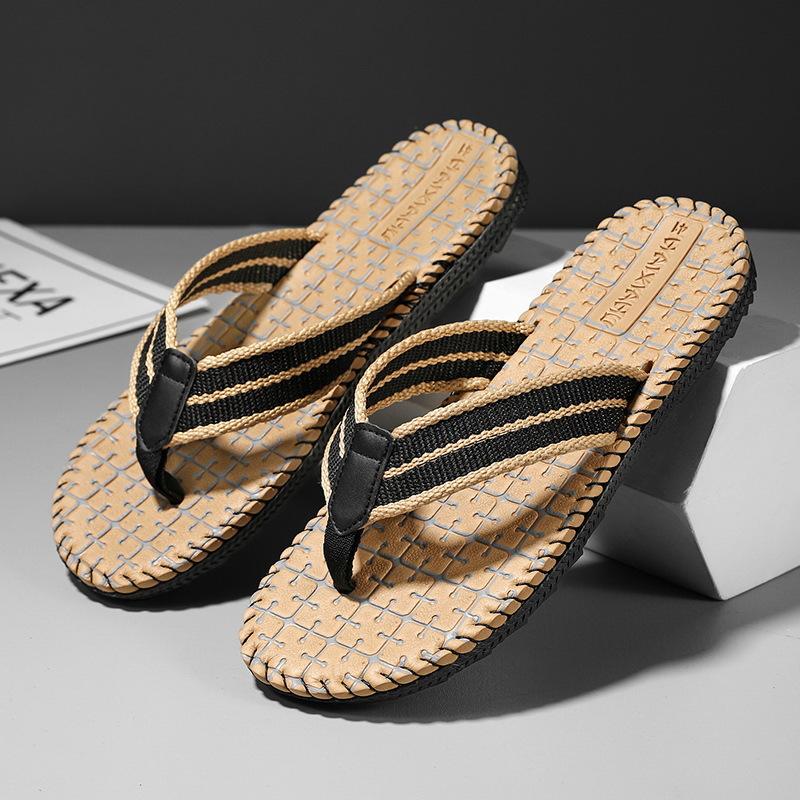 

Вьетнамские шлепанцы летние нескользящие повседневные тапочки мужские плетеные персонализированные пляжные сандалии тайские сандалии-щипки 45 коричневый