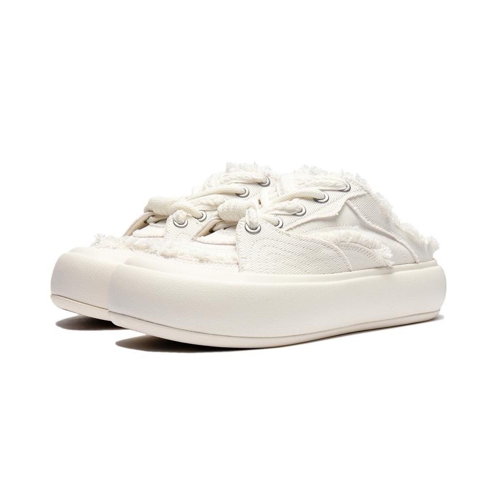 Li Ning Puff Mule Comfortable Versatile Shock Absorbing Durable Low Top Sneakers Women sneakers Off-White AZGU014-2