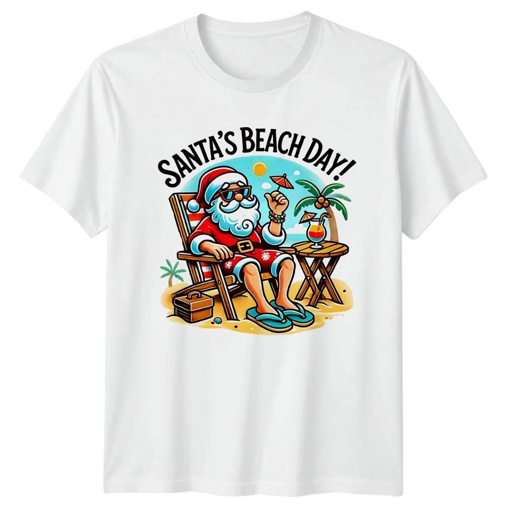 Santas Beach Day TShirt Christmas In July Christmas Gift For Him And Her S