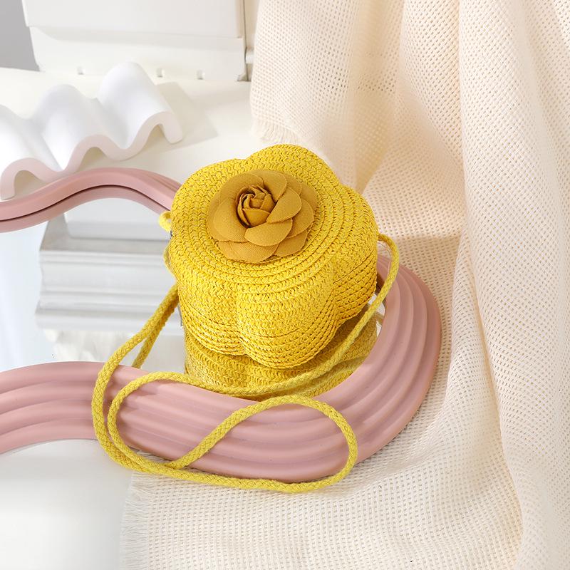 Süße florale Sommer-Strohhut-gewebte Crossbody-Mini-Tasche 2025