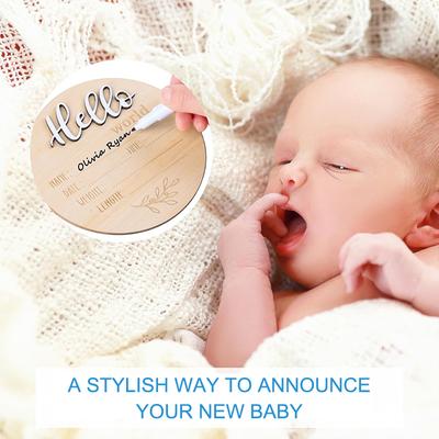 Znamení pro odhalení pohlaví pro narození dítěte: 3 ks Oznamovací cedule It'S A Boy, Girl & Hello World do nemocnice - Dřevěné přivítání novorozence