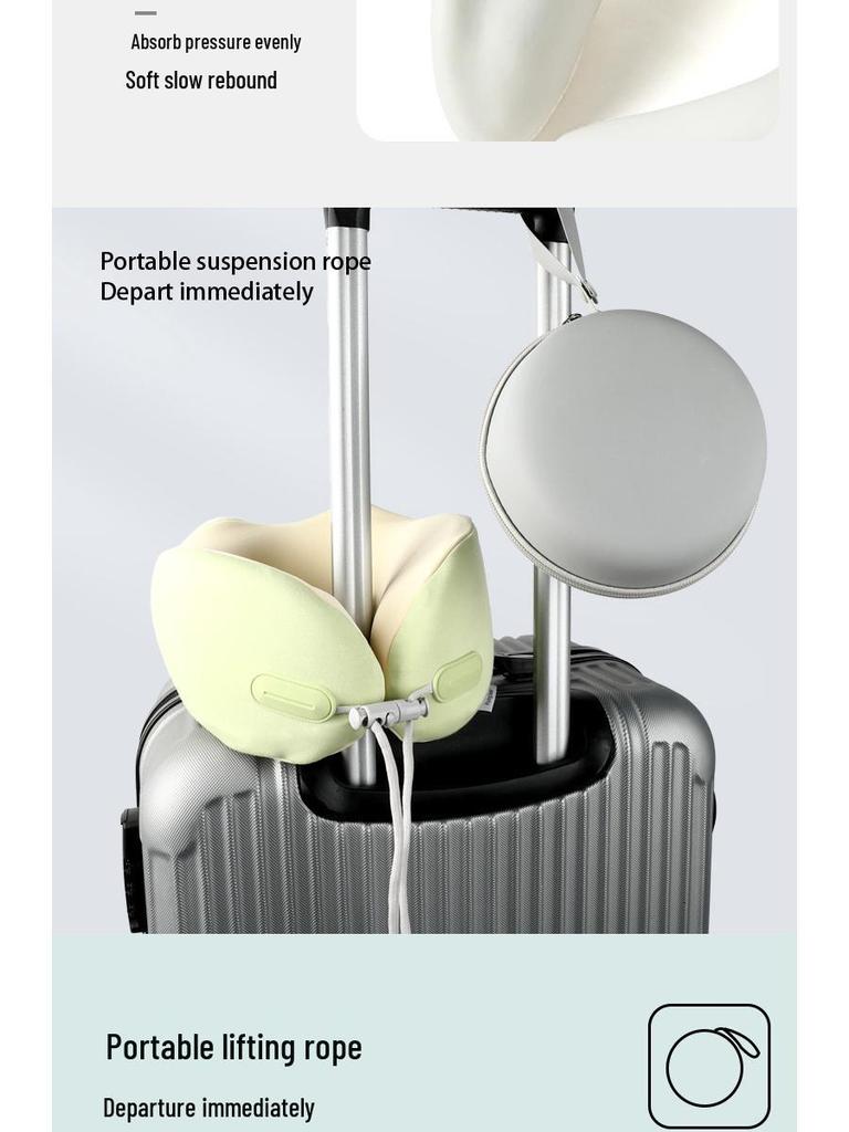 Cool Memory Foam U-Shaped Neck Support Travel Pillow - Portable for Office and Airplane, Customizable Logo Option