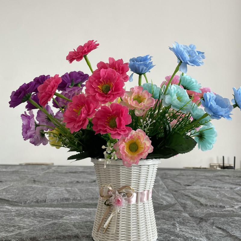 Elegant Silk Daisy Artificial Flower For Living Room Table Centerpiece Styling