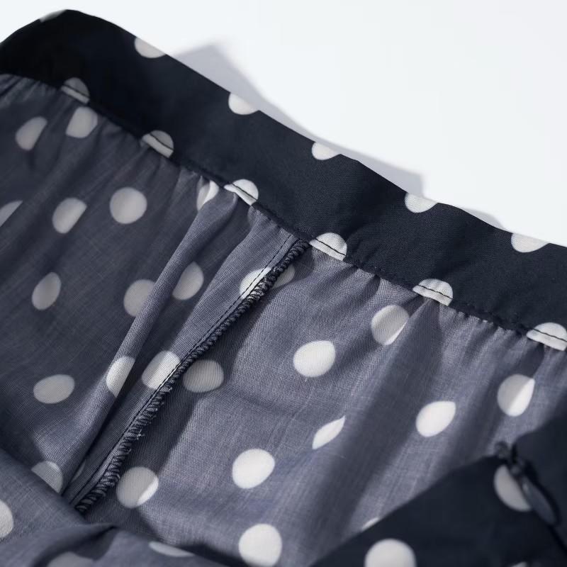 2026 Womens Loose Casual Polka Dot Harem Pants High Waist Long Trousers Thin Daily Wear