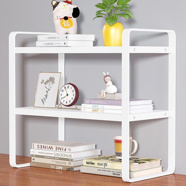 Dual-Layer Desktop Storage Rack & Office Organizer Bookshelf