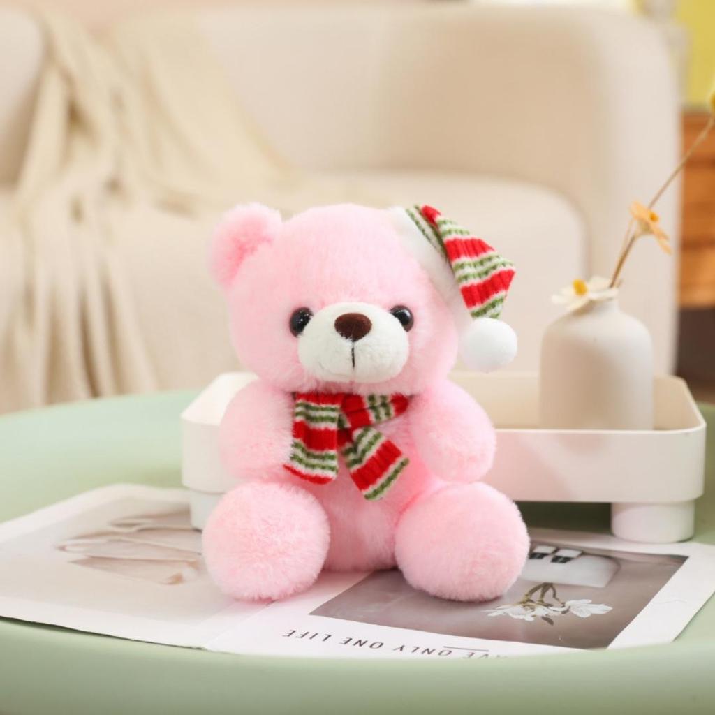 Christmas Teddy Bear with Hat - Cute Plush Doll Gift