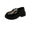Platform loafers women's 2025 new spring and summer one-pedal flat-soled single shoes, college style explosion, British style small leather shoes