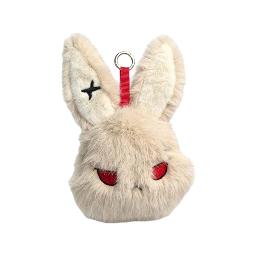 Fluffy Halloween Plushie Compact Stitched Bunny Bag Pendant Gothic Rabbit Key Organizer