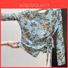 Vintage Floral Long Sleeve T Shirt With V Neck For Casual And Office Wear