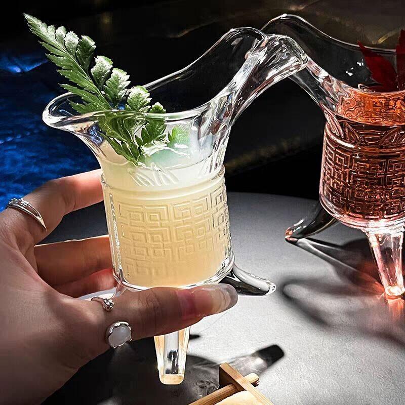 100ml Antique Glass Duke White Wine Cup Retro Emperor Cup Three-legged Wine Glass Whiskey Glass Glass Cups Water Bottle Cups