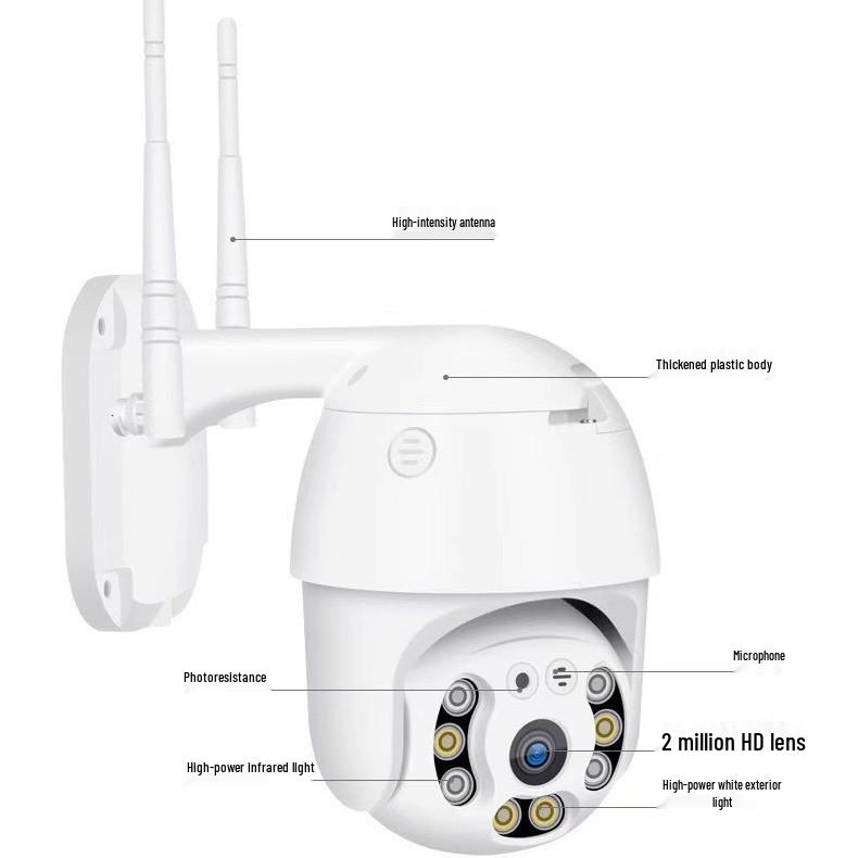 V380Pro Drahtlose HD Außen WiFi 360° PTZ Überwachungskamera