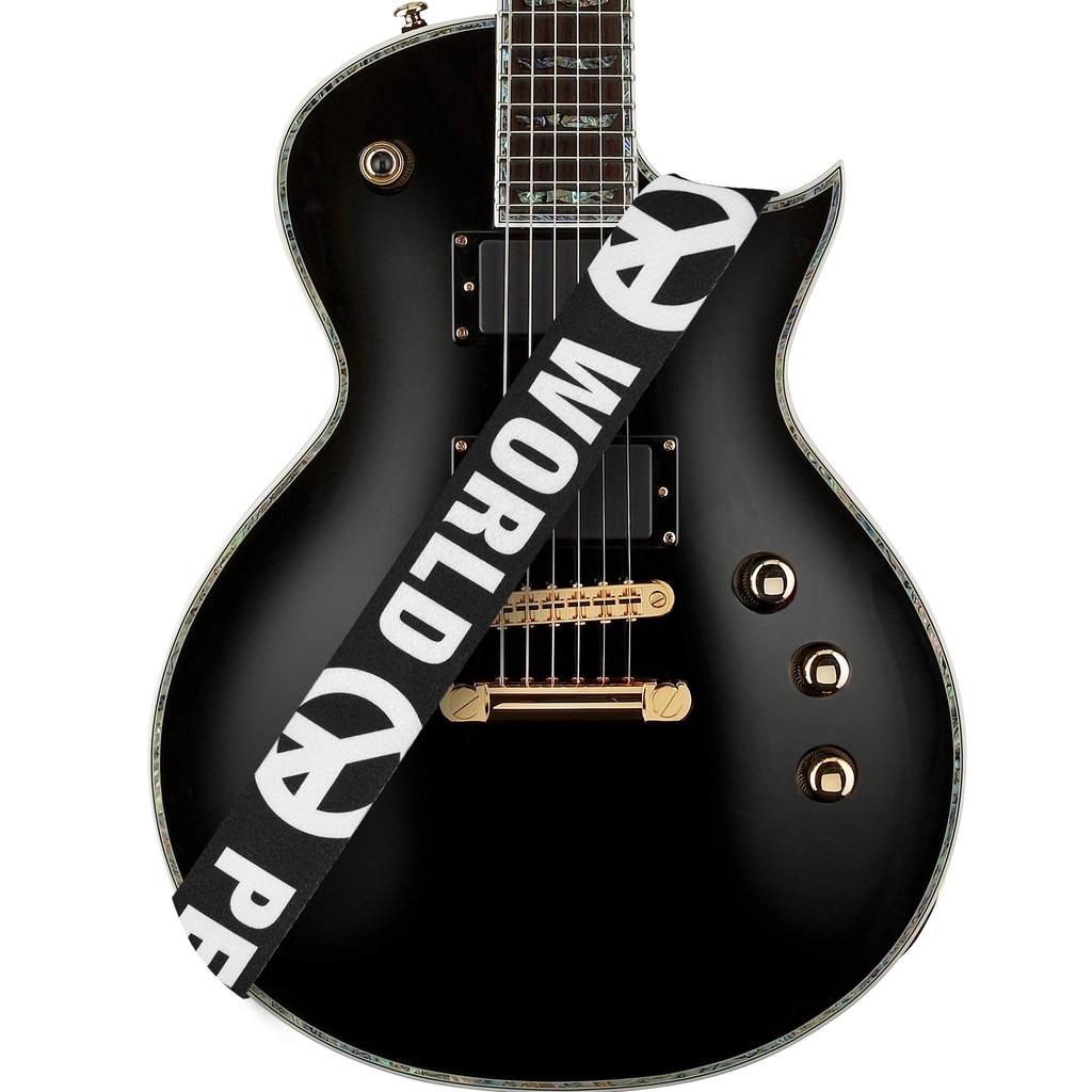 World Peace Guitar Strap Adjustable for Bass Guitars with 3 Pick Holders Black [Amumu] Acoustic, Electric, -