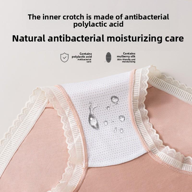 Ladies Spring and Autumn Comfortable High Waist 7A Antibacterial Extended Crotch Triangle Briefs