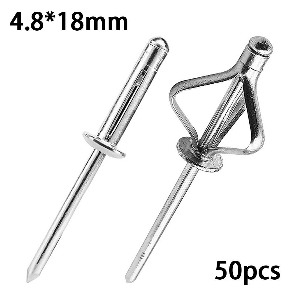 50 Pezzi Rivetti in Lega di Alluminio Argentata 3,2 mm 4,0 mm 4,8 mm Rivetti per Scarico Nuovi Rivetti Tri Grip