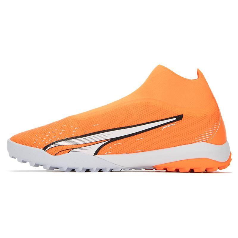 Puma Ultra Match + LL Slip-On TT (Rubber Studs) Indoor Durable Breathable Soccer Shoes Unisex Soccer Shoes Orange 107245-01