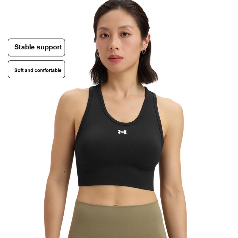 Under Armour Vanish Seamless Logo Pattern Outdoor Casual Pullover Sports Underwear Women underwear Black 1384419-001
