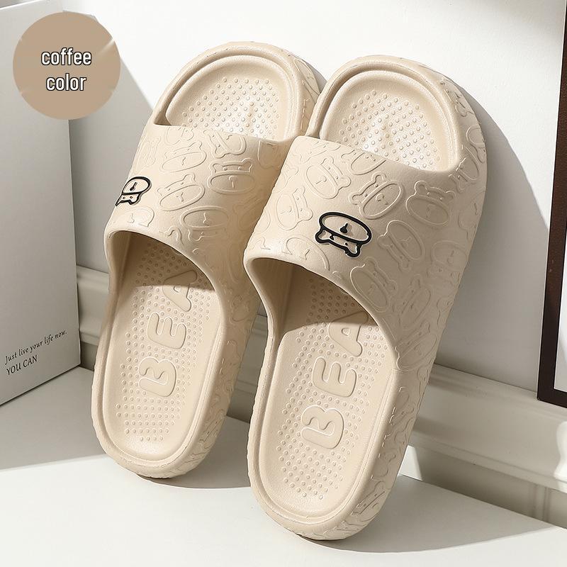 Non-Slip Cartoon Bear Slippers for Kids - Odorless, Quiet, and Cool Summer Footwear for Boys & Girls