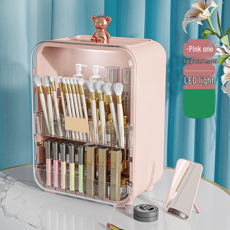 GOWKE Acrylic Desktop Storage Box with Light