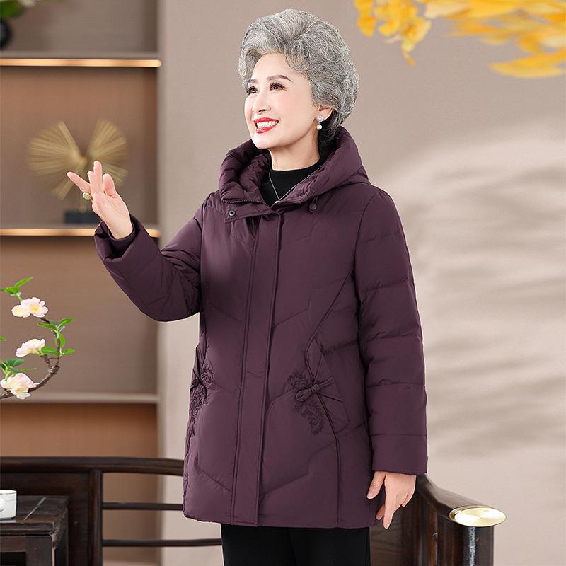 New Style Winter Down Cotton Jacket for Middle-Aged and Elderly Women - Thickened Warm Grandma's Coat