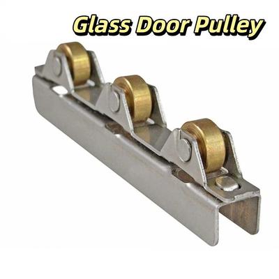 4PCS/Set Stainless Steel Pulley Roller 3 Copper Wheels Wear-resistant Track Wheel Load-Bearing Smooth Window Pulley