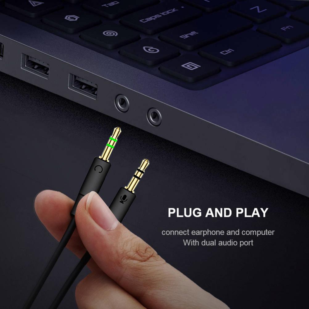 Splitter Headphone for Computer 3.5mm Female to 2 Male Headphone Mic Audio Y Splitter Cable