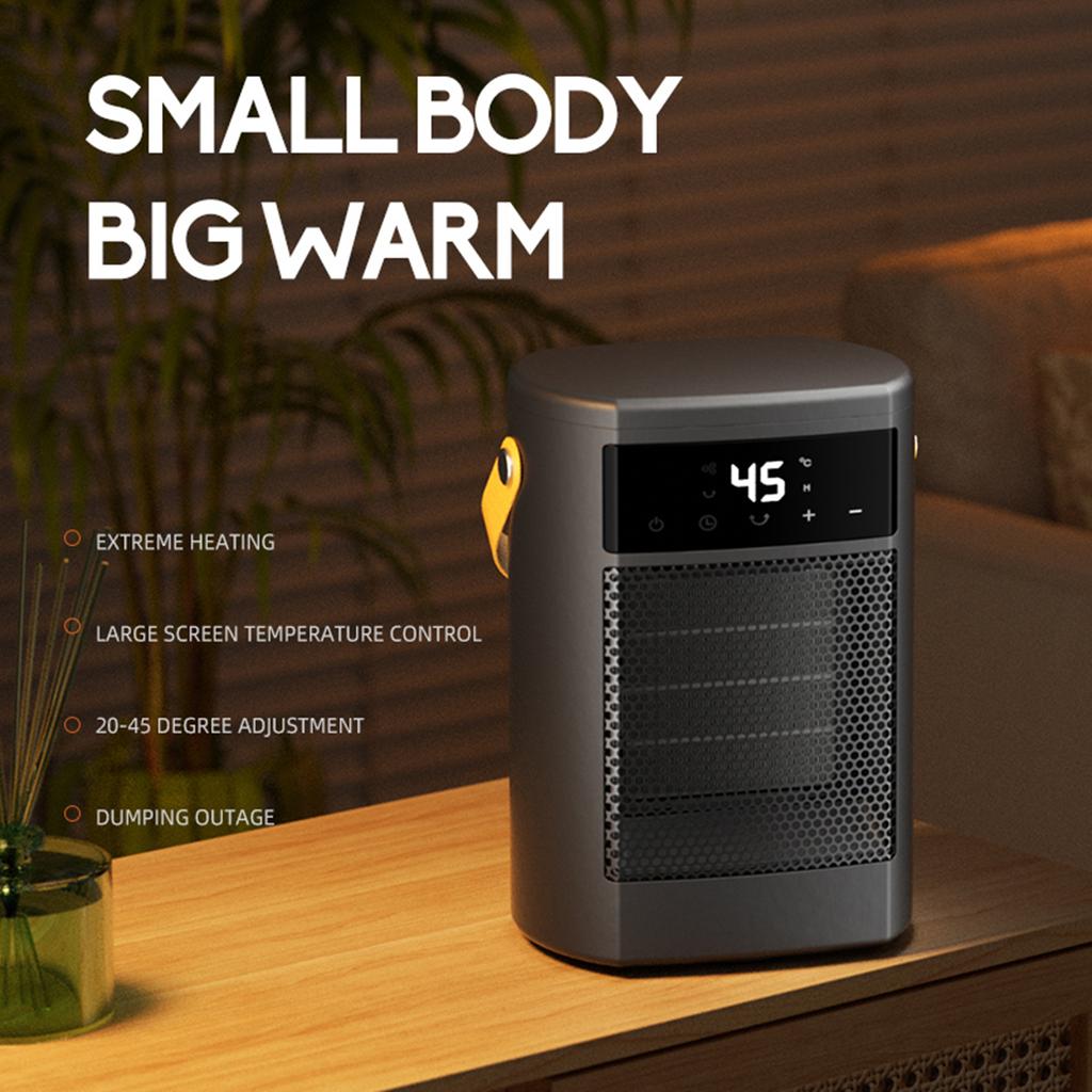 1500W Portable Desk Heater with Digital Display, Home Electric Space Heater with PTC Ceramic Fast Heating, 20 45