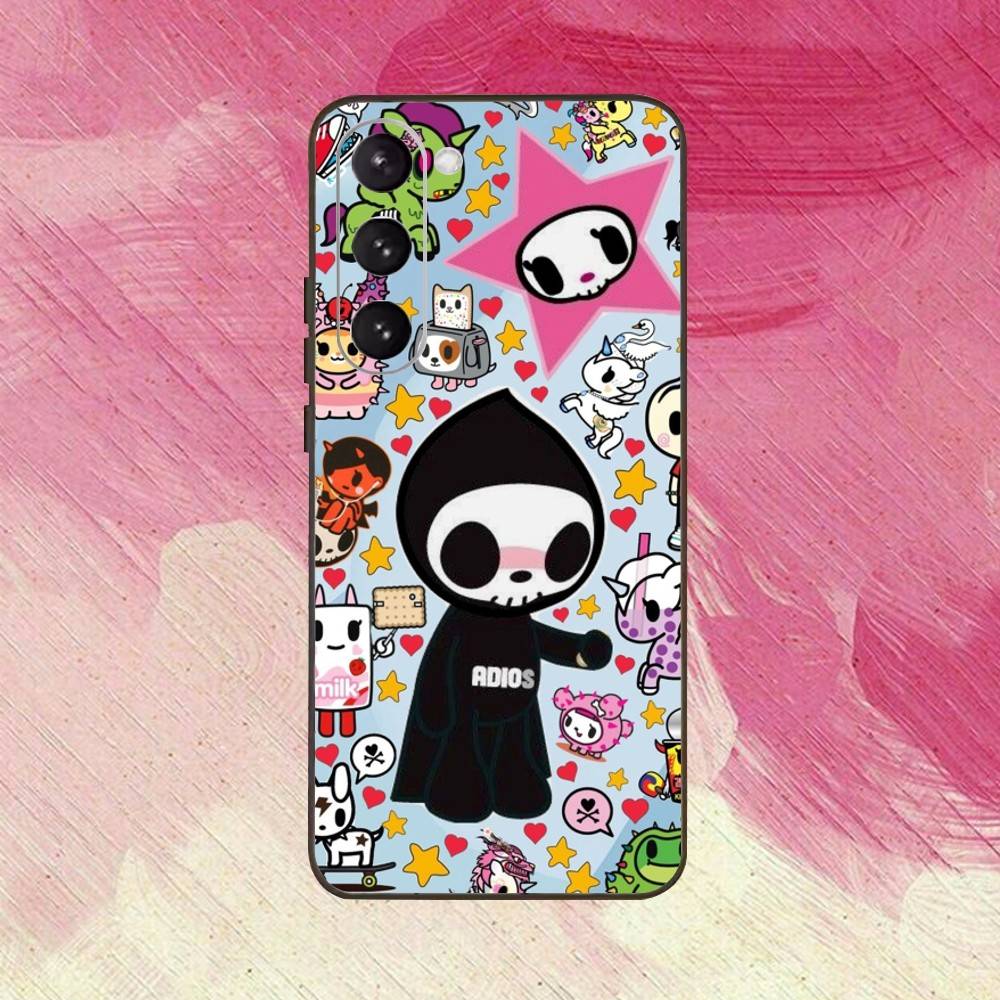 

Japan T-okidokis Phone Case For Samsung Galaxy A73,A72,A71,A70,A53,A52,A51,Others Soft Black Cover Samsung a11