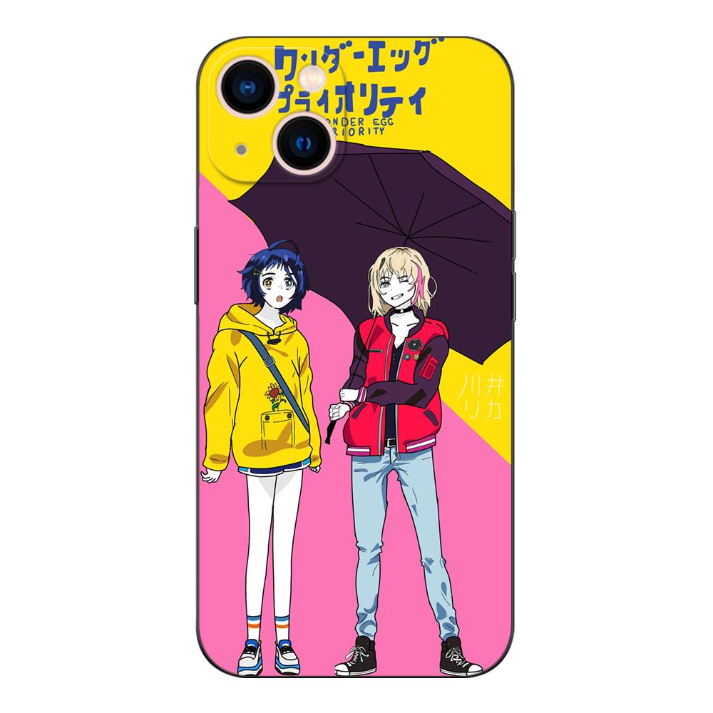 Black tpu Case For Samsung galaxy A6 A8 A9 2018 plus rika wonder egg kawai