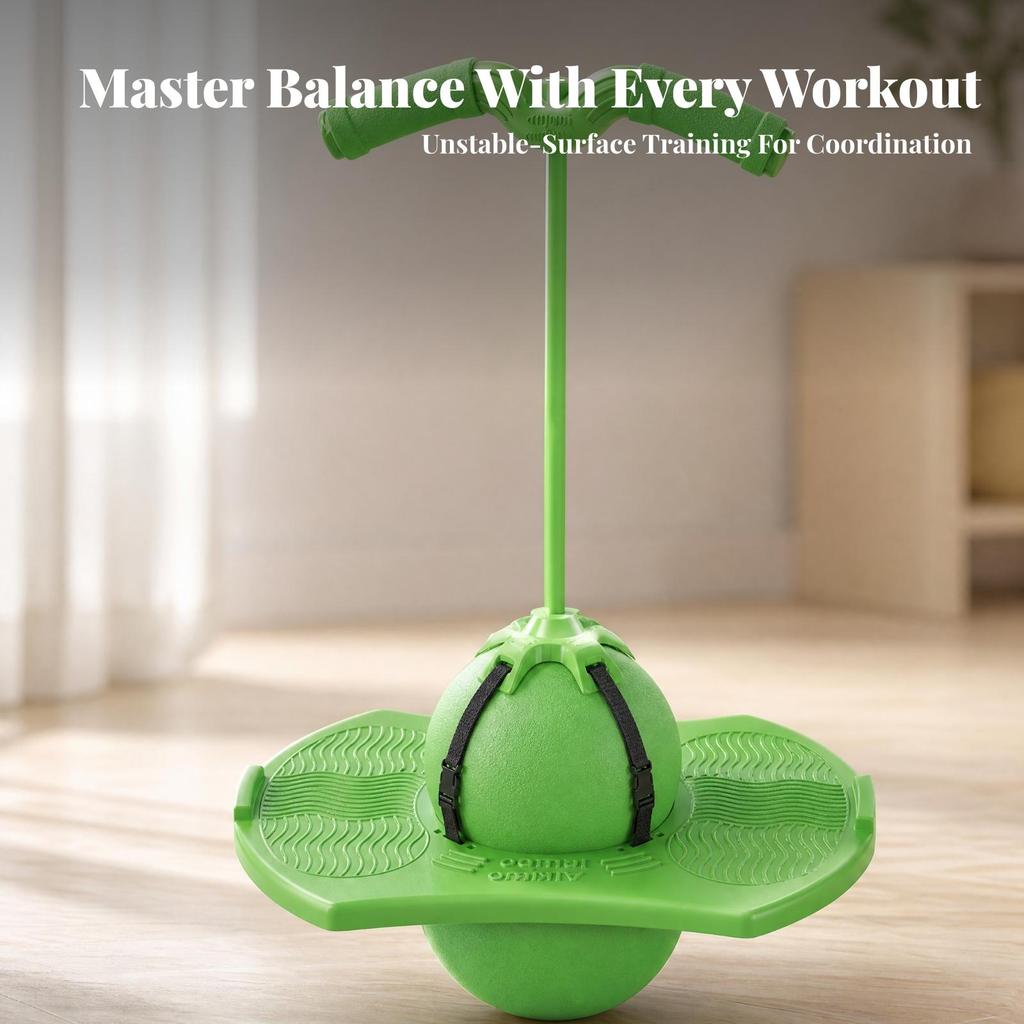 Robust Pogo Ball with Adjustable Handle Inflatable for Active Users, Kids,