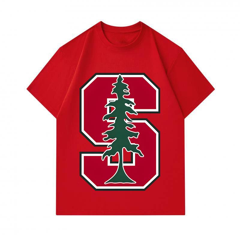 Men's 100% Cotton Crew Neck Short Sleeve T-Shirt, Casual Stylish Tree Pattern Printed Breathable Soft Daily Wear Tee Top for Outdoor Indoor Activities