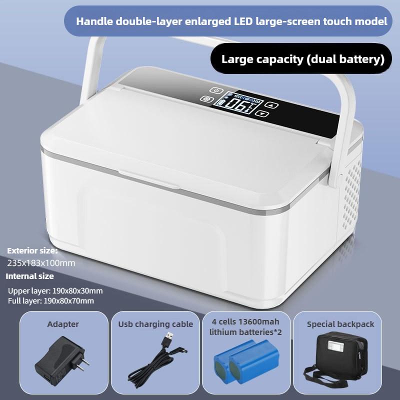 Mini Special Medicine Refrigerator Portable Car Home Use Small Fridge Rechargeable Insulin Refrigeration Box