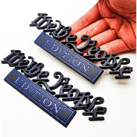 Classic We The People Edition 3D Full Metal car Emblems Decals Labels Personalized Decoration to Highlight Yourself 2PC(Black/Red) We The People