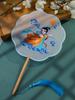 Chinese Embroidered Eight-Petal Round Dance Fan with Tassel - Perfect for Hanfu and Qipao Costumes