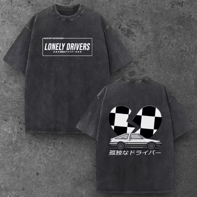 Mens Tokyo Drift Car Oversized T Shirt Black JDM Harajuku Style Streetwear S-2XL S разноцветный