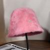 Korea Designer M Bucket Hat Woman Warm Plush Angola Rabbit Fur Hat Lady Autumn Winter Ins Fashion Basin Hat Retro Fluffy Panama