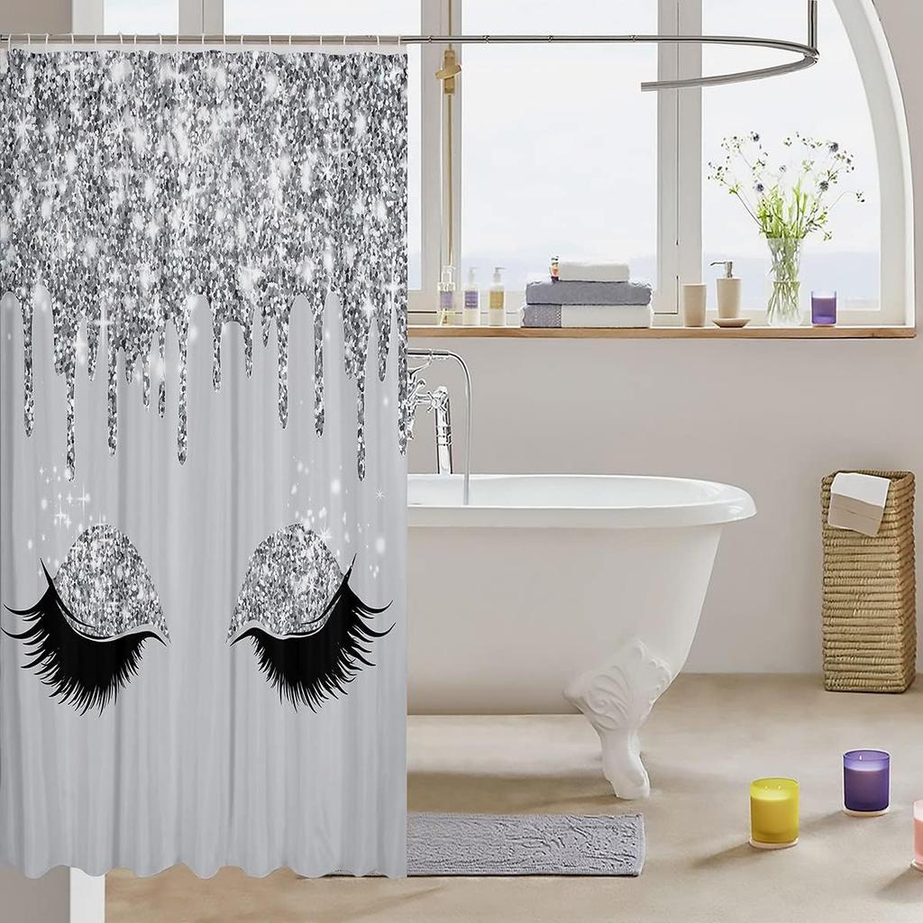 Glitter Eyes Shower Curtain Sparkle Lashes Glamour Decor Fashion Bathroom Linen180X230