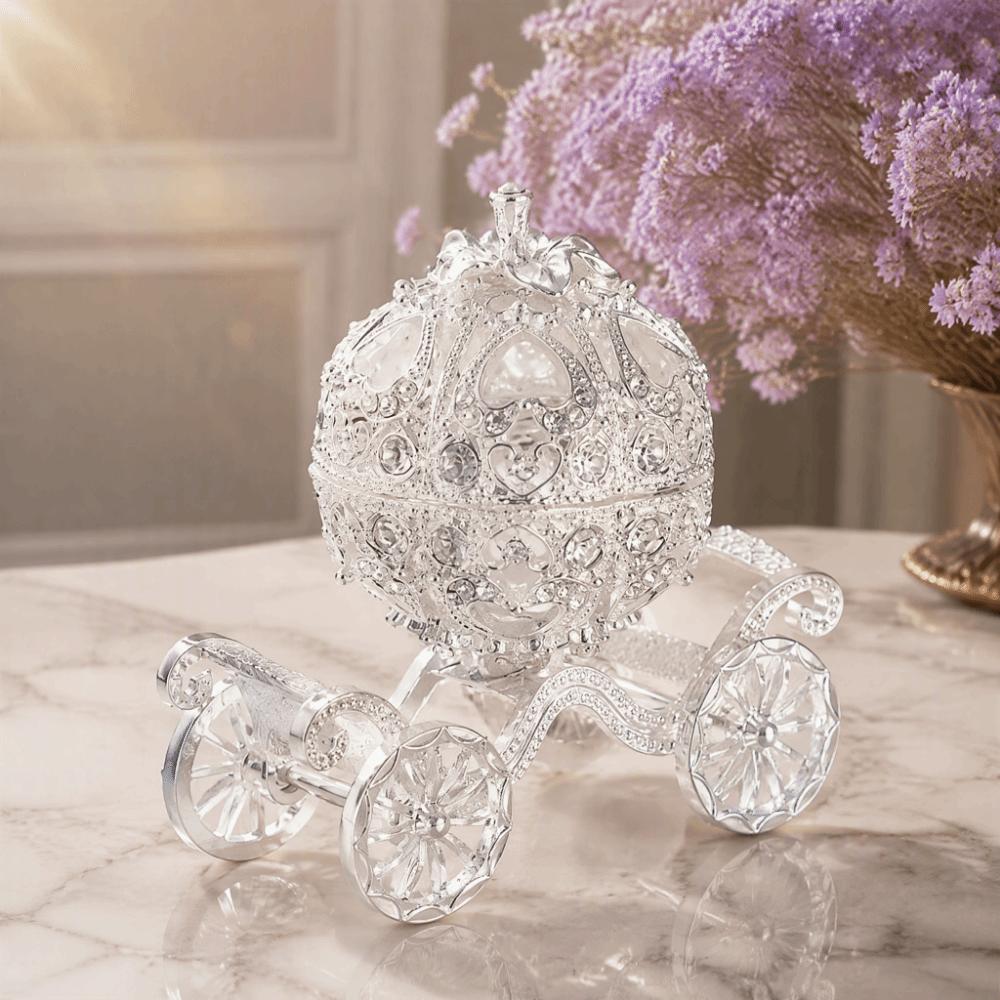 Zinc Alloy Material Metal Crafts Ornament Pumpkin Shaped Trinket Storage Box Vanity Organizer