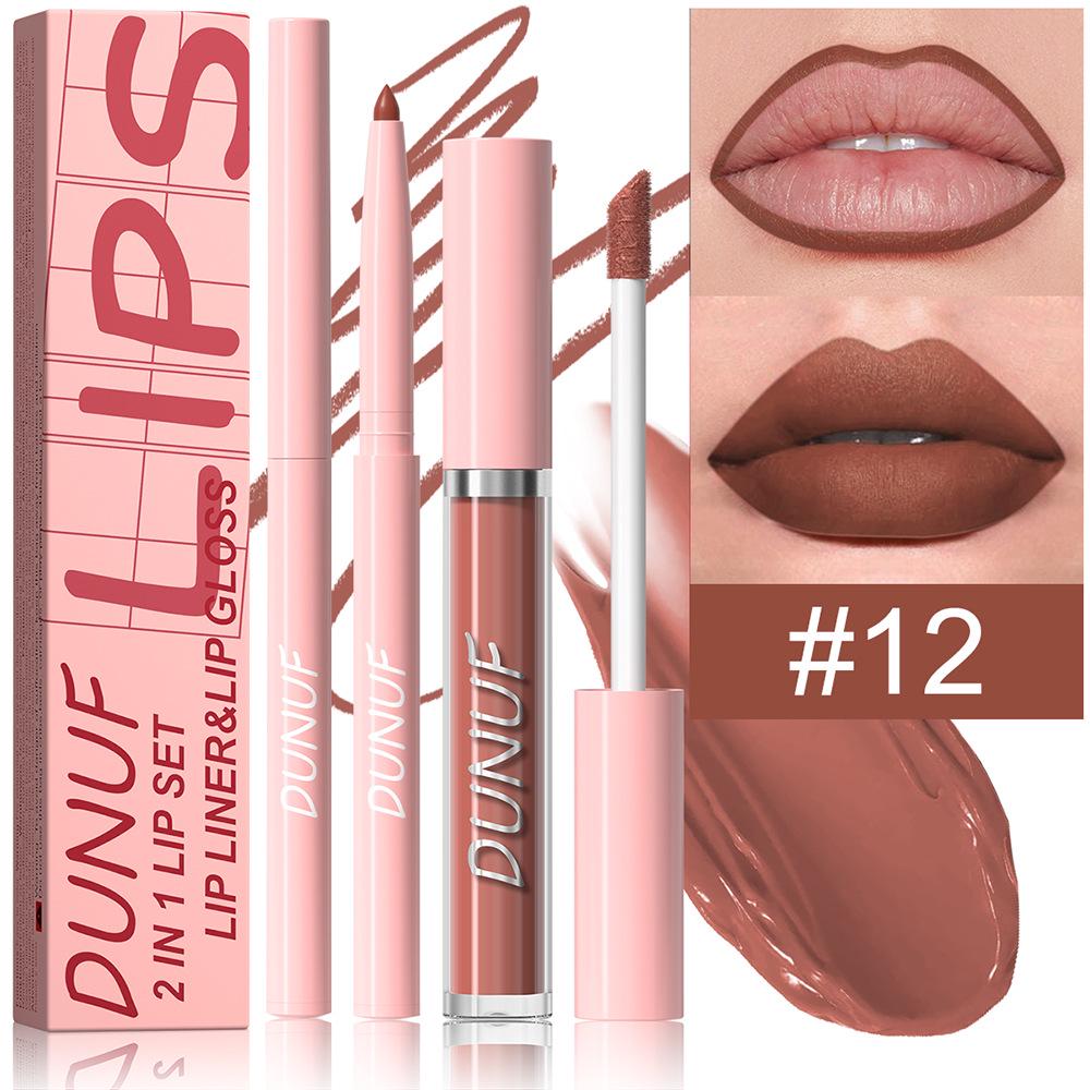 DUNUF 2-in-1 Waterproof Lip Liner & Gloss: Long-Lasting - Please Verify Details!
