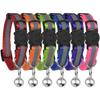Reflective Cat Collar with Bell, Set of 6, Solid & Safe Collars for Cats, Nylon, Mixed Colors, Pet Collar, Breakaway Cat Collar