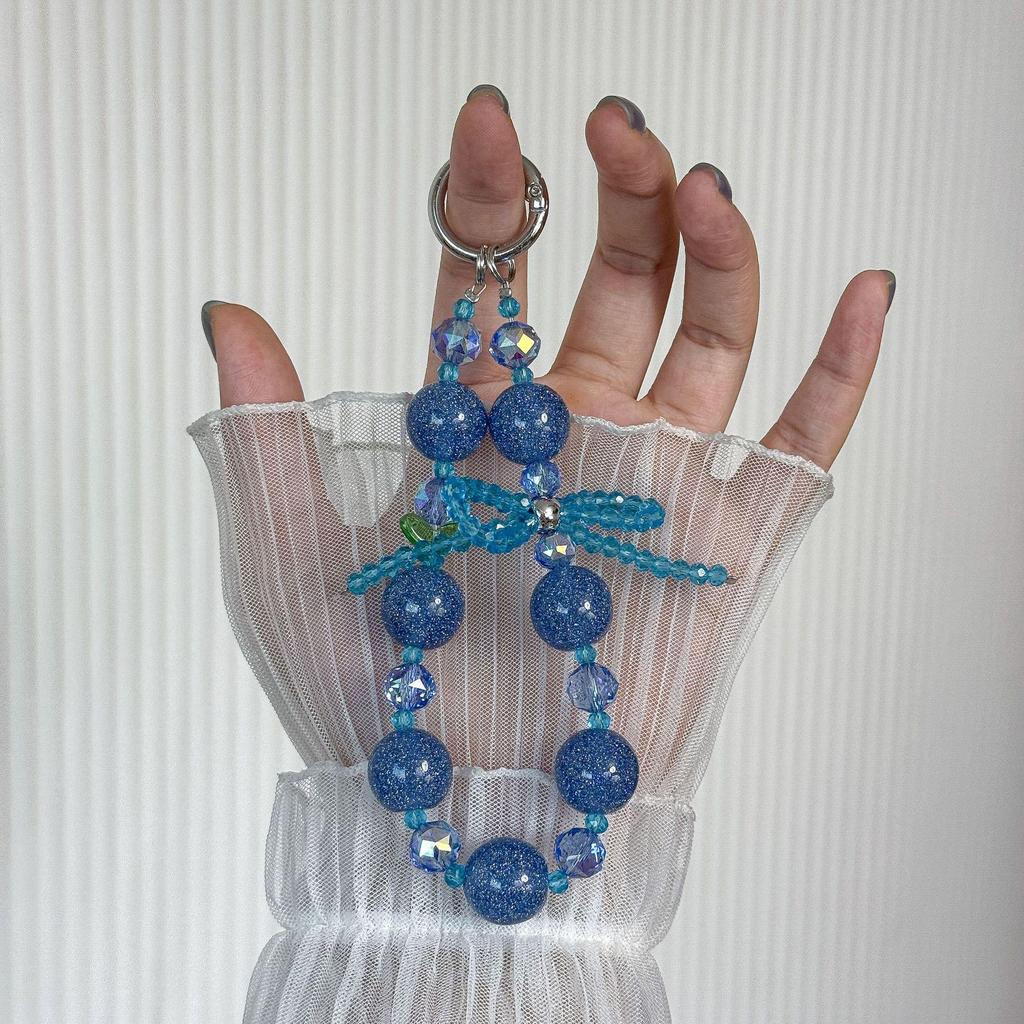 Crystal Beaded Bow Phone Lanyard – Versatile Charm and Keyring Accessory for Women