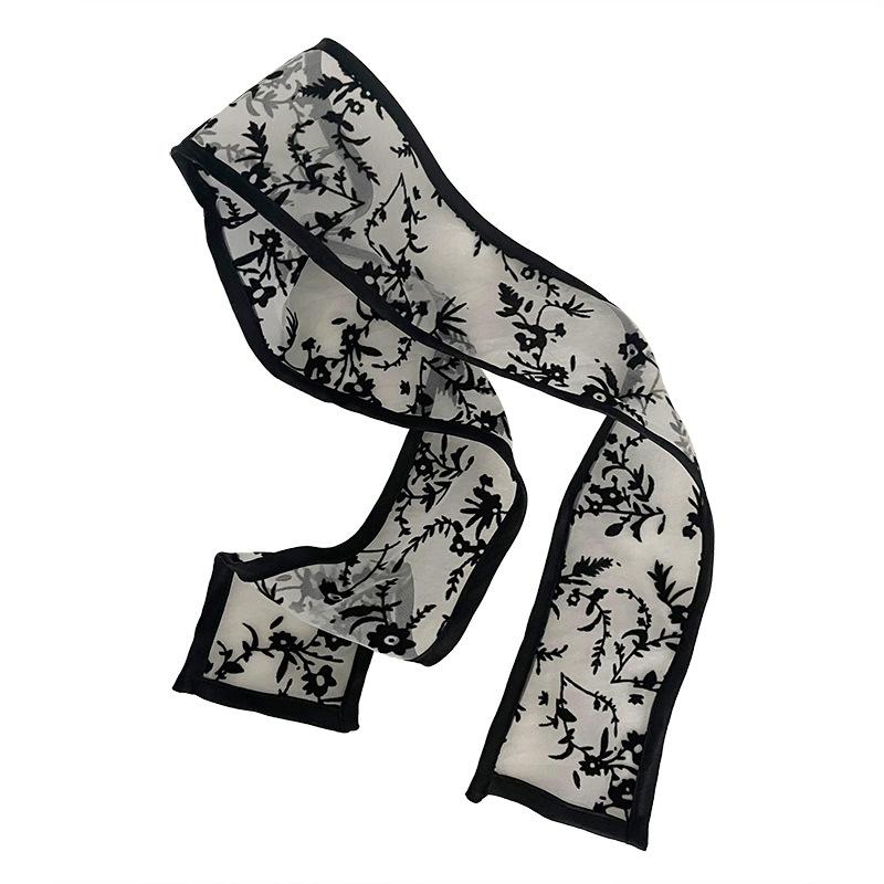 

Lystrfac Французская мода ретро кружевной платок для волос женский черный вышитый резинка для волос длинная лента повязка на голову винтажные аксессуары для волос