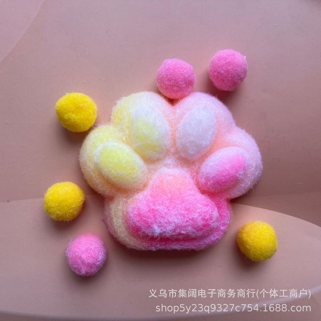 Toys Kids Childrens Three Colors Rainbow Cat Claw Squishy Fidget Toy Soft Cute Cat Paw Slow Rebound Pinch Decompression for Birthday Gift Presents